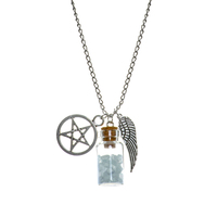 Witches Salt - Angel Wings - Pentagram Necklace