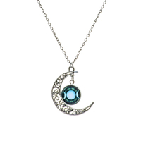 Vintage Crescent Moon - Triple Moon Goddess Necklace