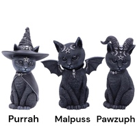 Small Witchy Cats - Purrah-(Witch Hat), Malpus-(Wings) & Pawzuph-(Horns)