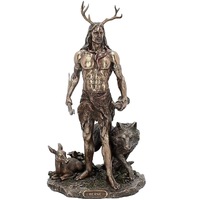Herne and Animals Folklore Bronzed Figurine