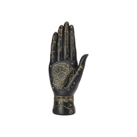 Palmistry Palm Reading Hand Display Statue Black and Gold