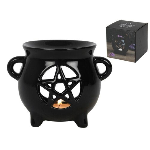 Pentagram Black Cauldron Oil Burner (GIFT BOX)