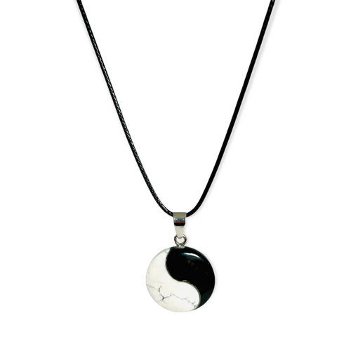 Yin & Yang - Black Onyx & Howlite Crystal Necklace