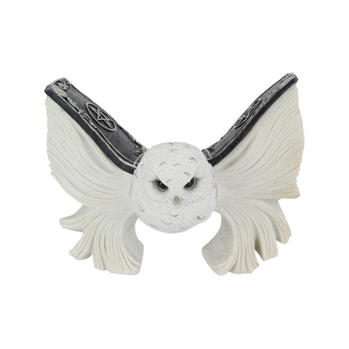 Mystical Flying White Owl with Spell Book Wings